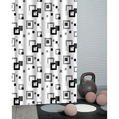 Duschy Frame zasłona prysznicowa 200x180 cm biała-czarna-szara 623-50