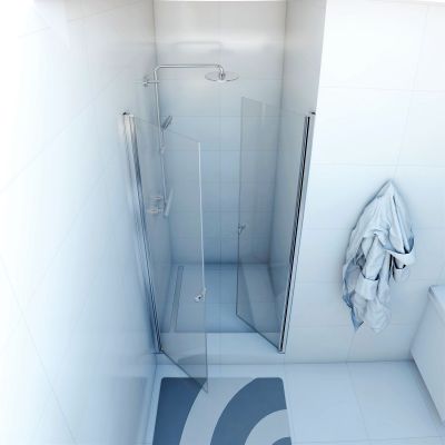 Duso drzwi prysznicowe 90 cm wnękowe chrom/szkło przezroczyste DS212T