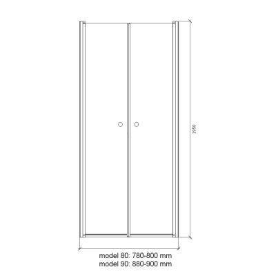 Duso drzwi prysznicowe 80 cm wnękowe chrom/szkło przezroczyste DS211T