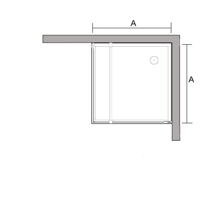 Duso kabina prysznicowa 80 cm kwadratowa chrom/szkło przezroczyste DS501T