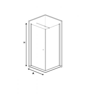 Duso kabina prysznicowa 90 cm kwadratowa chrom/szkło przezroczyste DS502T
