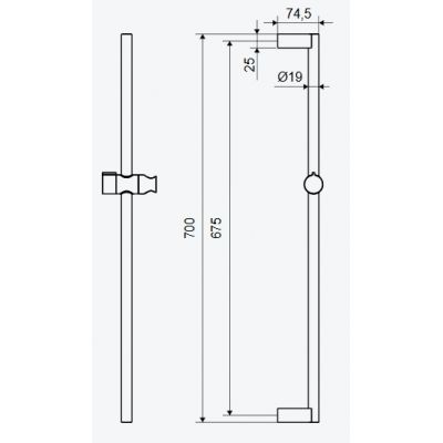 Excellent drążek prysznicowy 70 cm grafit szczotkowany AREX.SR.70AB