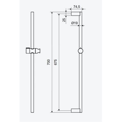 Excellent drążek prysznicowy 70 cm czarny mat AREX.SR.70BL