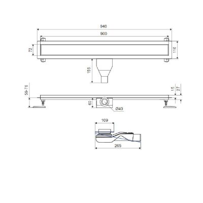 Excellent Stilio Gold odpływ prysznicowy 90 cm złoty szczotkowany INEX.1515.900.R.GB