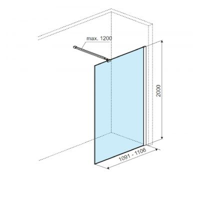 Excellent Vidoq Walk-in ścianka prysznicowa 110 cm miedź szczotkowana/szkło przezroczyste KAEX.1506.K.1100.CB