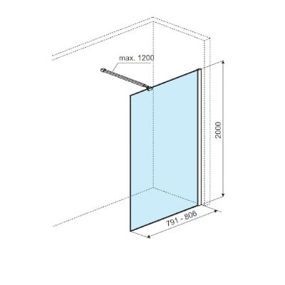 Excellent Vidoq Walk-in ścianka prysznicowa 80 cm chrom/szkło przezroczyste KAEX.1506.K.800.CR