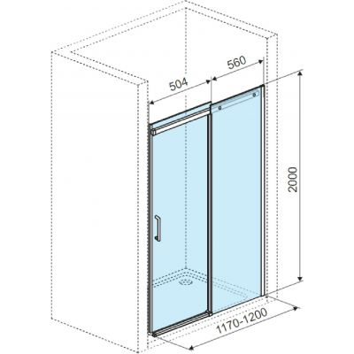 Excellent Rols drzwi prysznicowe 120 cm kompletne czarny mat/szkło przezroczyste KAEX.2612.K.1200.BL