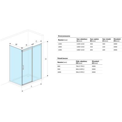 Excellent Rols ścianka prysznicowa 90 cm boczna chrom/szkło przezroczyste KAEX.2606.900.LP