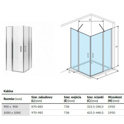 Excellent Mazo ścianka prysznicowa 34 cm stała chrom/szkło przezroczyste KAEX.3000.2S.9090.LP