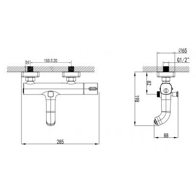 FDesign Meandro bateria wannowo-prysznicowa ścienna chrom FD1-MDR-1-11