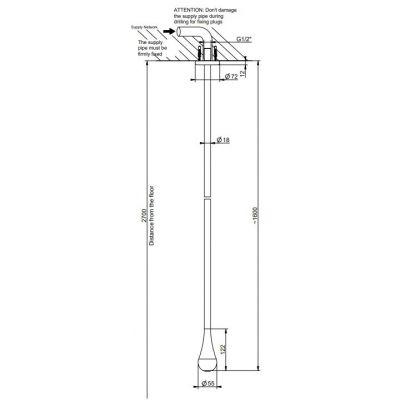 Gessi Area Pro wylewka do baterii umywalkowej czarny mat 33699.299