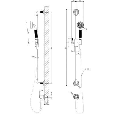 Gessi Venti20 zestaw prysznicowy ścienny złoty szczotkowany 65142.716