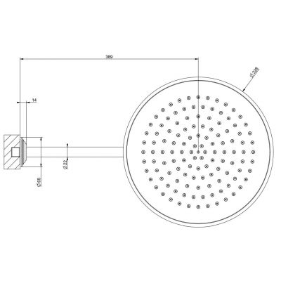 Gessi Venti20 deszczownica z ramieniem 33 cm okrągła złoty szczotkowany 65149.716