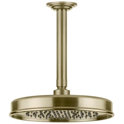 Gessi Venti20 deszczownica z ramieniem 22,9x22,9 cm okrągła mosiądz szczotkowany 65152.727