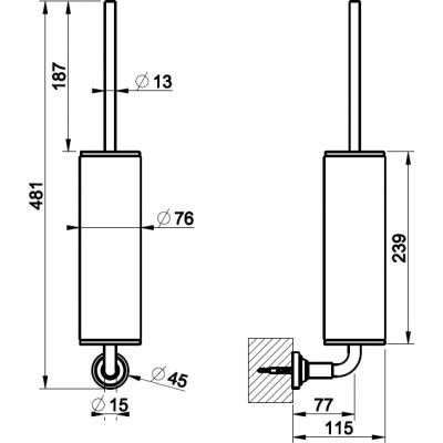 Gessi Venti20 szczotka toaletowa z rączką ścienna mosiądz szczotkowany 65419.727
