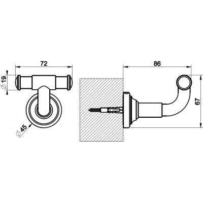 Gessi Venti20 wieszak na ręcznik mosiądz szczotkowany 65521.727