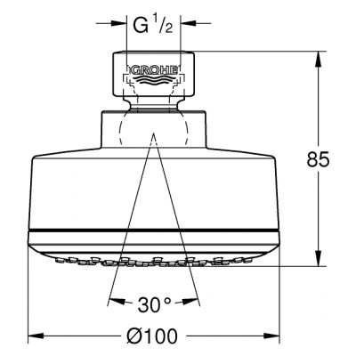Grohe New Tempesta Cosmopolitan 100 deszczownica okrągła chrom 26366000