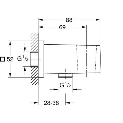 Grohe Euphoria Cube przyłącze kątowe z uchwytem czarny mat 263702430