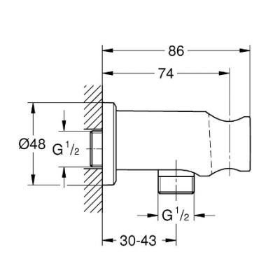 Grohe Rainshower przyłącze kątowe Hard Graphite 26658A00