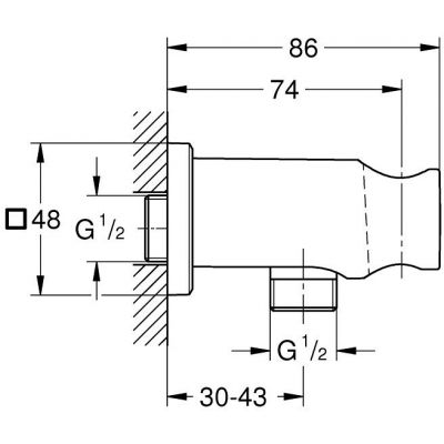 Grohe Rainshower przyłącze kątowe z uchwytem Brushed Warm Sunset 26659DL0