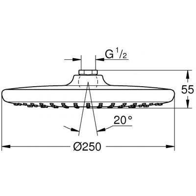 Grohe Vitalio Start 250 deszczownica 25 cm okrągła chrom 26815000