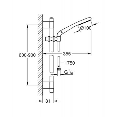 Grohe Rainshower Icon zestaw prysznicowy z drążkiem chrom 27379000
