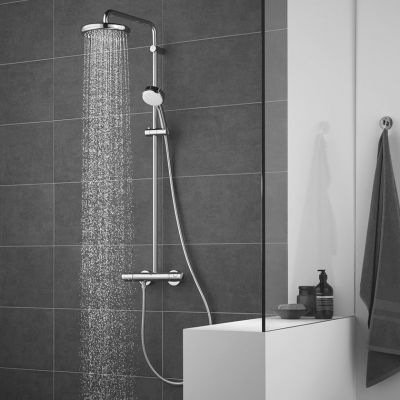 Grohe New Tempesta Cosmopolitan zestaw prysznicowy z baterią ścienną termostatyczną chrom 27922001