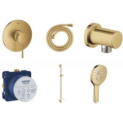 Zestaw Grohe Essence bateria podtynkowa z zestawem prysznicowym złoty (24057GN1, 28388GL1, 27057GN0, 35600000, 26603GN0, 26574GN0)