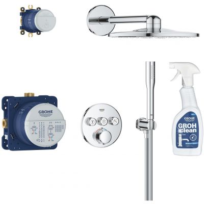 Grohe Precision Smartcontrol zestaw prysznicowy podtynkowy termostatyczny z deszczownicą chrom 34874000 + środek czyszczący GrohClean GRATIS