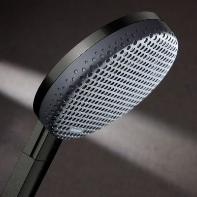 Hansgrohe Raindance Alive S zestaw prysznicowy ścienny termostatyczny z deszczownicą czarny chrom szczotkowany 24596340