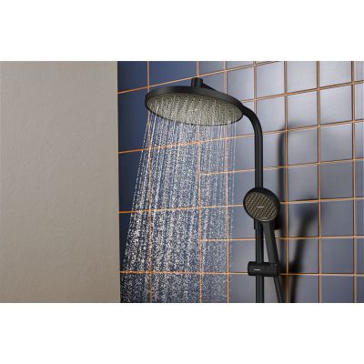 Hansgrohe Activera S zestaw wannowo-prysznicowy ścienny termostatyczny z deszczownicą czarny 28083670