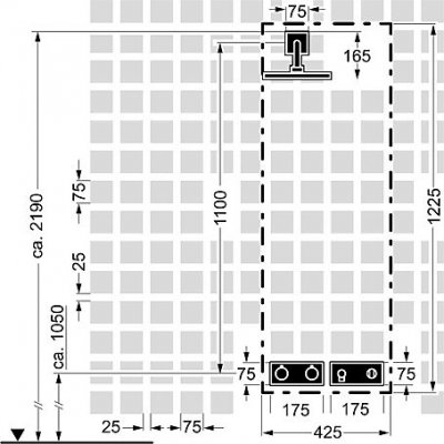 Hansa Matrix pakiet natynkowy z deszczownicą i zestawem natryskowym 08 chrom 44870080