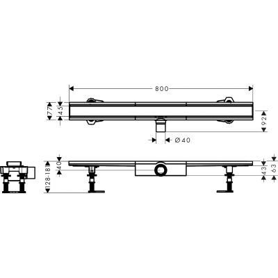 Hansgrohe RainDrain Compact odpływ liniowy 80 cm stal szlachetna szczotkowana 56166800