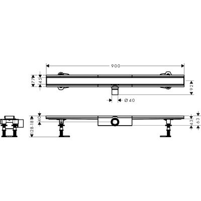 Hansgrohe RainDrain Compact odpływ liniowy 90 cm stal szlachetna szczotkowana 56168800