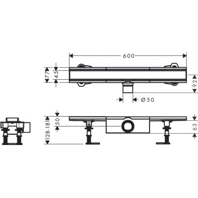 Hansgrohe RainDrain Compact odpływ liniowy 60 cm stal 56174800