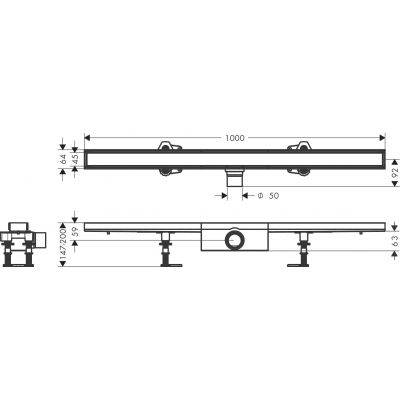 Hansgrohe RainDrain Compact odpływ liniowy 100 cm stal 56183000