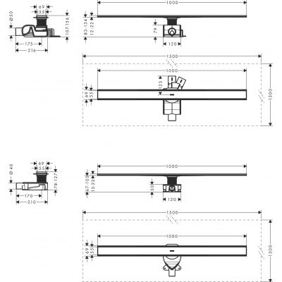 Hansgrohe RainDrain Allround odpływ liniowy 100 cm stal szlachetna szczotkowana 56189800