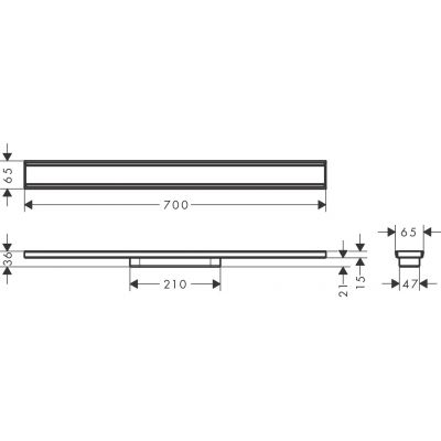 Hansgrohe RainDrain Original element zewnętrzny odpływu 70 cm stal szlachetna szczotkowana 56197800