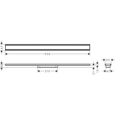 Hansgrohe RainDrain Original element zewnętrzny odpływu 90 cm stal 56199800