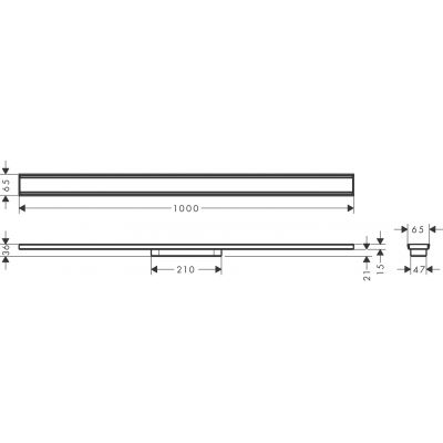Hansgrohe RainDrain Original element zewnętrzny odpływu 100 cm stal szlachetna szczotkowana 56200800