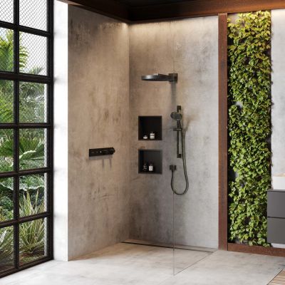 Hansgrohe RainDrain Match Plus element zewnętrzny odpływu 100 cm czarny mat 56217670