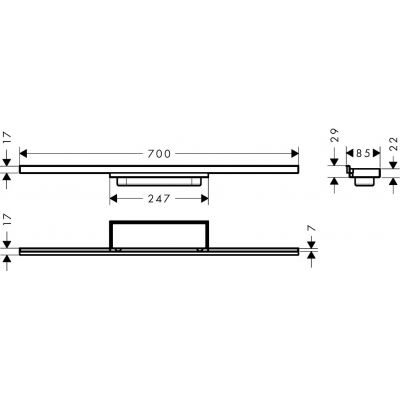 Hansgrohe RainDrain Minimalistic element zewnętrzny odpływu 70 cm stal 56219000