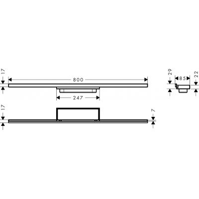 Hansgrohe RainDrain Minimalistic element zewnętrzny odpływu 80 cm 56220000