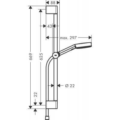 Hansgrohe Pulsify Select zestaw prysznicowy ścienny biały 24161700