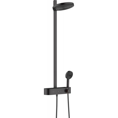 Hansgrohe Pulsify S ShowerTablet Select zestaw prysznicowy ścienny termostatyczny z deszczownicą czarny mat 24240670