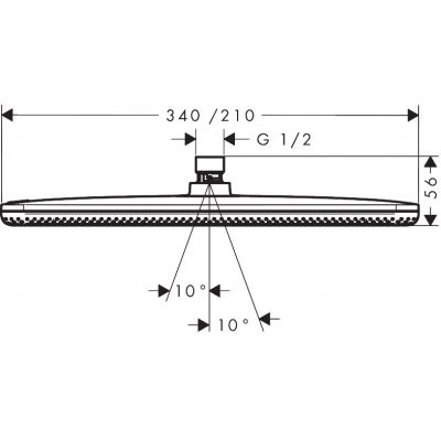 Hansgrohe Raindance Alive Q deszczownica 34,3x21,4 cm prostokątna czarny mat 24530670