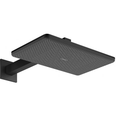 Hansgrohe Raindance Alive Q EcoSmart deszczownica z ramieniem 34,3x21,4 cm prostokątna czarny mat 24551670