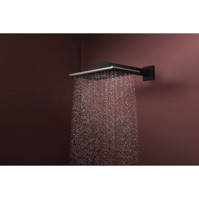 Hansgrohe Raindance Alive Q EcoSmart deszczownica z ramieniem 34,3x21,4 cm prostokątna czarny mat 24551670
