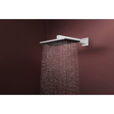 Hansgrohe Raindance Alive Q deszczownica z ramieniem 34,3x21,4 cm prostokątna biały mat 24550700