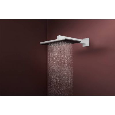 Hansgrohe Raindance Alive Q deszczownica z ramieniem 34,3x21,4 cm prostokątna biały mat 24550700